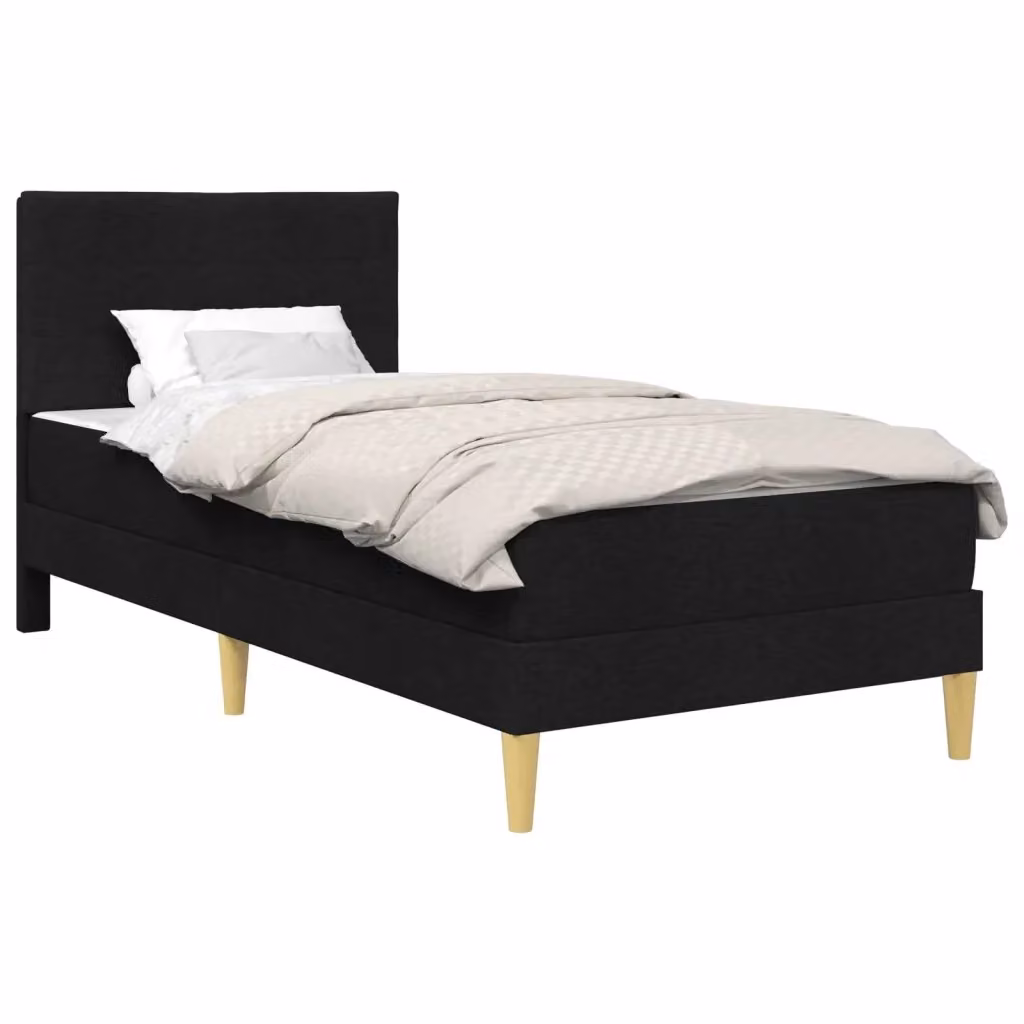 Struttura letto imbottita moderna vidaXL in tessuto nero L 80 cm x P 200 cm, H 103 cm – 2