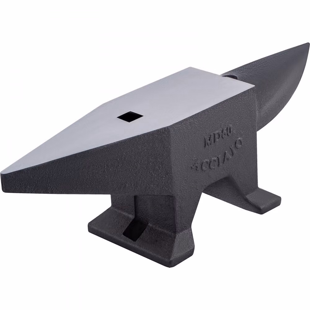 Incudine da fabbro 60 kg (132 lbs) - Incudine 67x18,5x21,5 cm - Utensile con corno rotondo e piatto - Accessori da fabbro - Ideale per gli appassionati di fai da te e gli hobbisti - Per rivettare, appiattire, forgiare e modellare il metallo