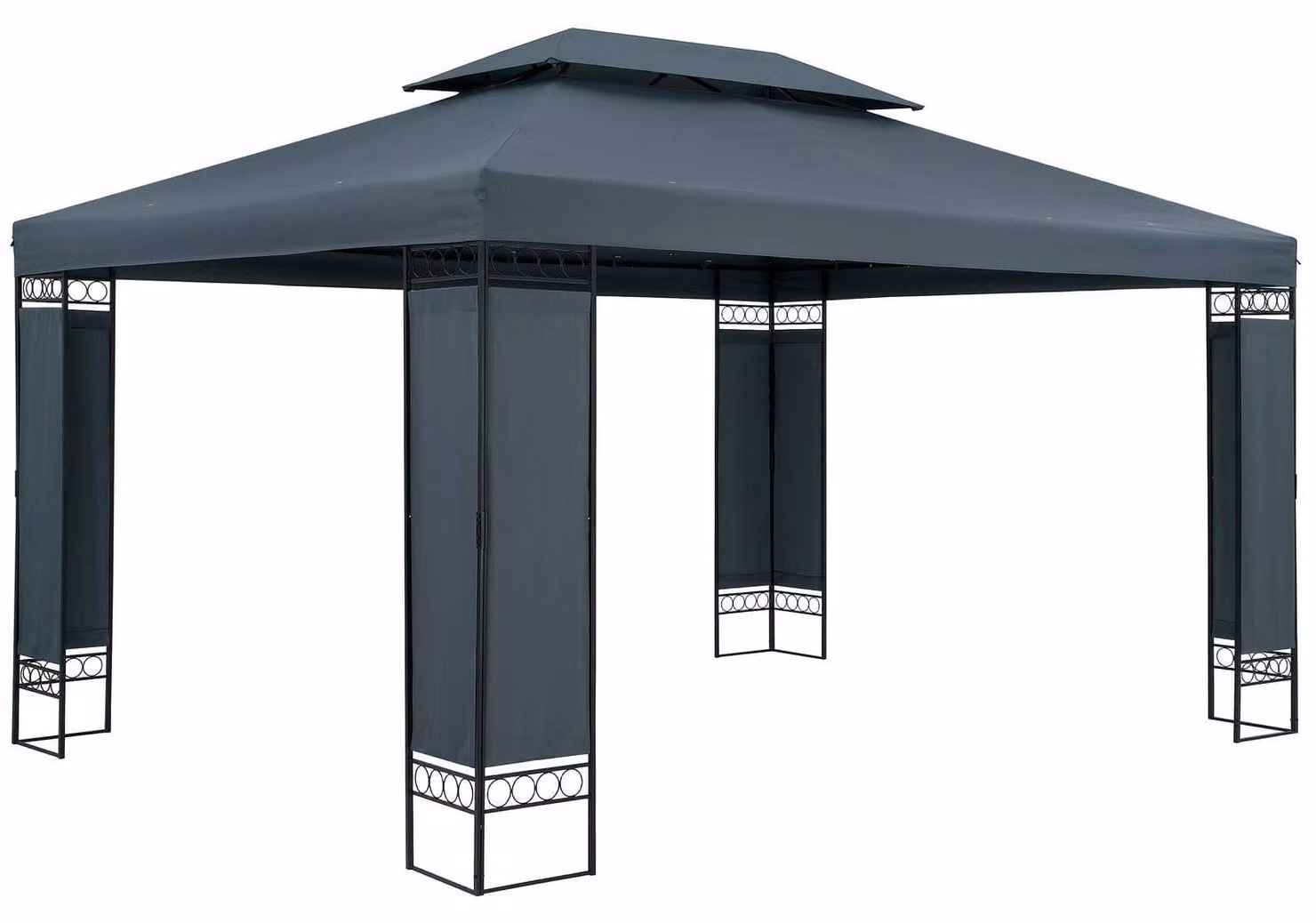 Gazebo da giardino, dimensioni 3x4 metri, struttura in metallo antracite, telo impermeabile in poliestere con protezione UV 50+