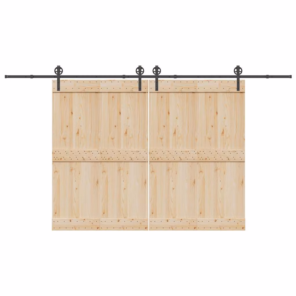 vidaXL Kit di Binari per Porte Scorrevoli in Acciaio Inox Nero Opaco