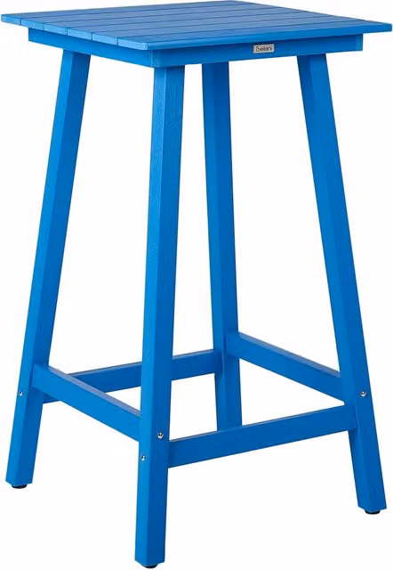 Tavolo da bar moderno BELIANI blu per giardino e terrazza L/P: 60 x 60 cm, H: 103 cm – 1