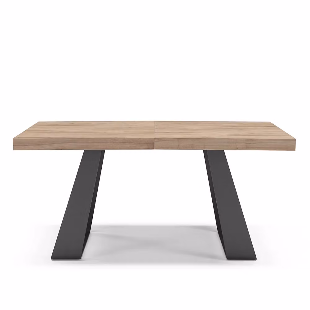 Tavolo da pranzo allungabile Redokasa moderno in noce con top in laminato MDF e struttura in metallo, colore marrone – 2