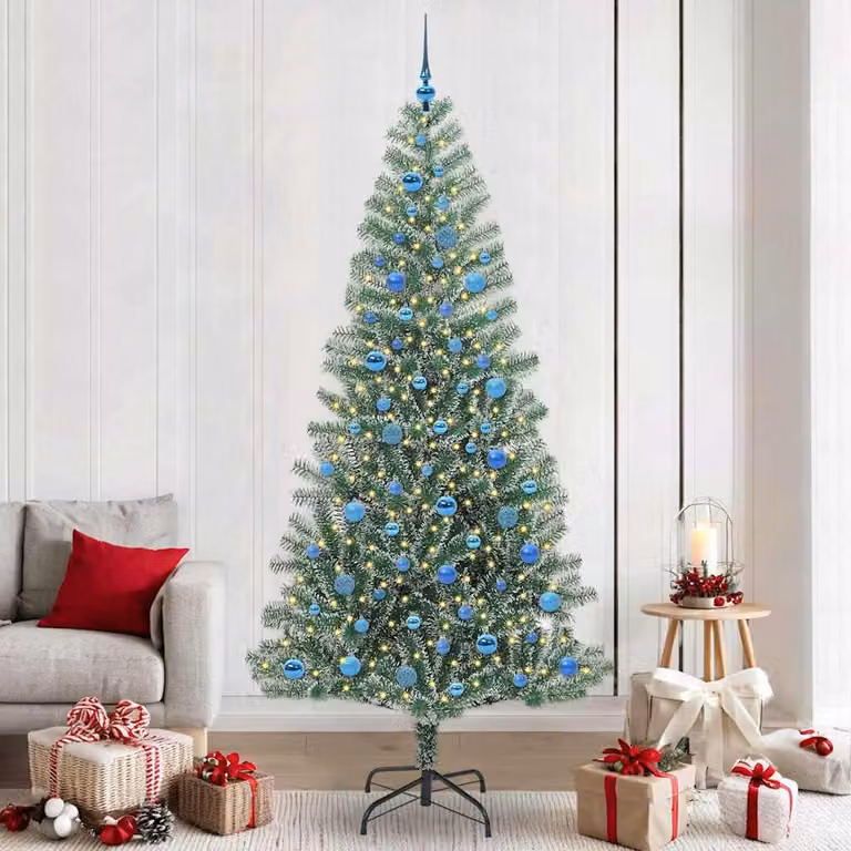 Maison Exclusive - Albero di Natale artificiale, ricoperto di neve, con luci LED, altezza 240 cm
