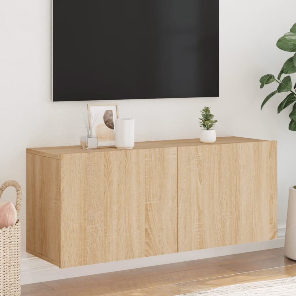 Mobile TV a parete vidaXL in legno Rovere Sonoma, L 100 cm x P 30 cm x H 41 cm