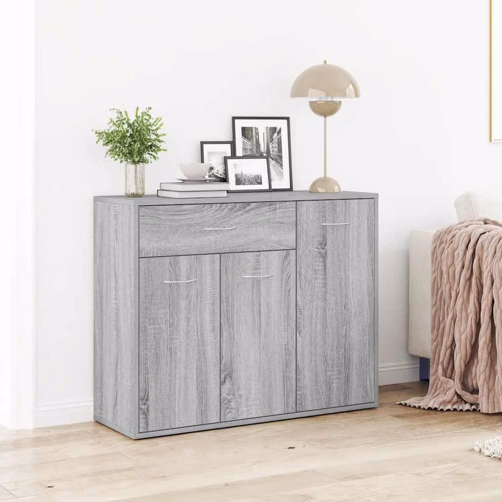 Credenza vidaXL in legno ingegnerizzato Grigio Sonoma, design minimalista, L 88 cm x P 30 cm x H 70 cm