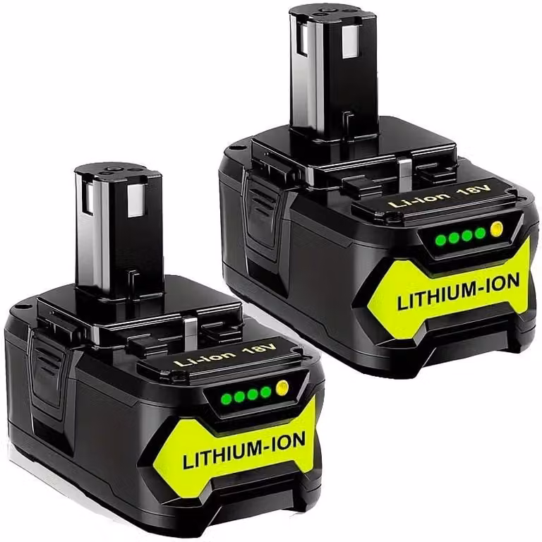 Batteria agli ioni di litio, 18V, capacità 8000mAh, RYOBI 18V 8.0Ah, confezione da 2, 18V-e
