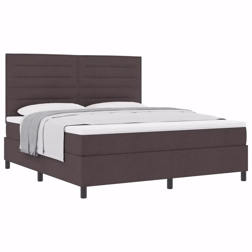 Letto a molle con materasso vidaXL in tessuto marrone con struttura in legno e metallo L/P: 180 x 200 cm – 2
