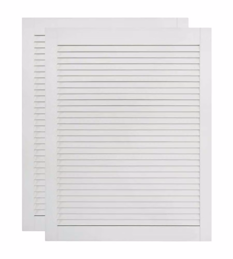 Set di 2 ante a lamelle vidaXL in legno massello di pino, colore bianco, L: 61,5 cm, P: 39,4 cm