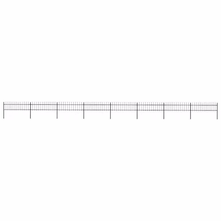Recinzione da giardino vidaXL con punta a lancia in acciaio nero L: 1339 cm, H: 60 cm