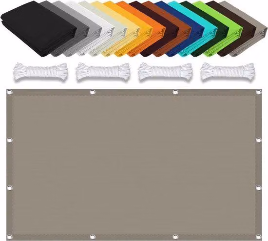 Ombrellone impermeabile per terrazze - Vita all'aperto - Blocco UV al 98% - 90 x 150 cm - Marrone