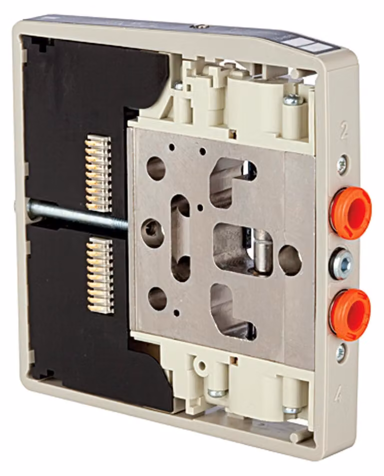 Disco valvola Riegler HDM, attacco 6 mm, monostabile a 5/2 vie