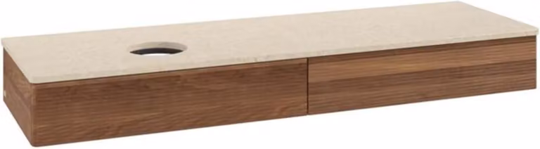 Mobiletto V&B con illuminazione frontale Antao 160x50cm, WBP colore botti., noce caldo