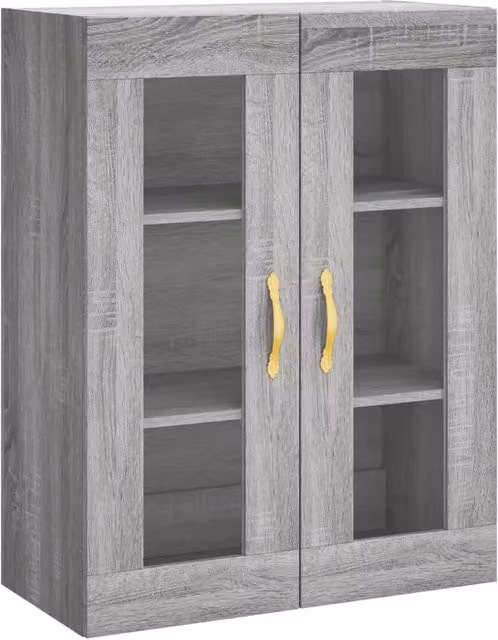 Pratico mobile contenitore a parete 69,5 x 34 x 90 cm design elegante in legno composito Sonoma grigio 02_0048615