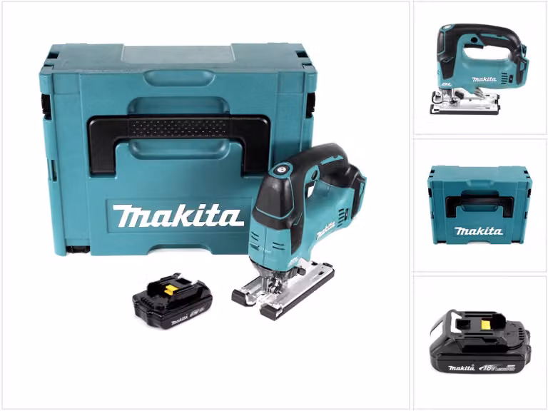 Makita DJV 182 Y1J Seghetto alternativo brushless a batteria 18V 26mm in valigetta Makpac + 1x Batteria 1,5 Ah - senza caricabatterie