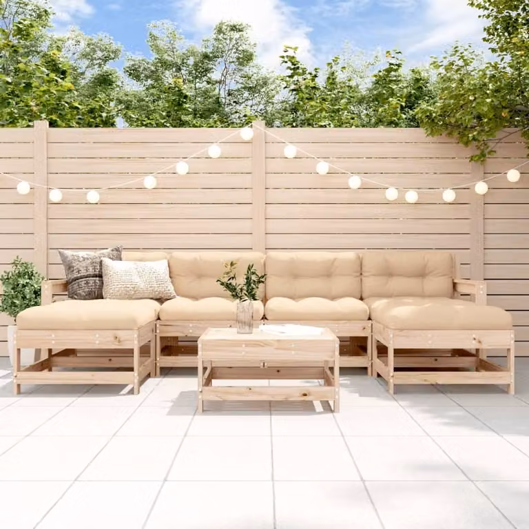 Maison Exclusive - Set Salotto da Giardino 7 pz in Legno Massello di Pino