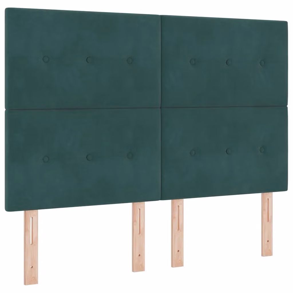 Letto a molla con illuminazione LED vidaXL in velluto verde, L 140 x P 190 cm – 2