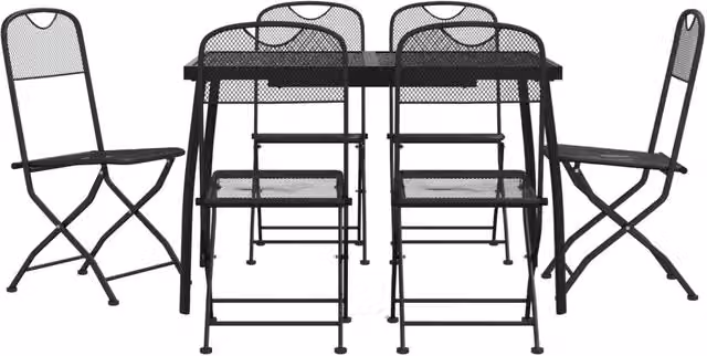 Set da Pranzo da Giardino 7pz | Set Salotto da Giardino Antracite in Rete Metallica