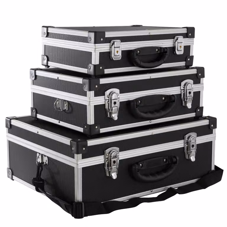 Set di 3 valigie da trasporto AREBOS da 50 L | box universale, chiudibile a chiave, maniglia di trasporto e serratura