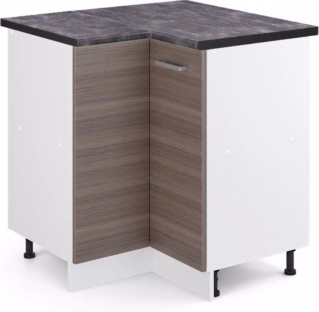 Mobile ad angolo cucina R-Line Grigio nobile/Bianco 75.6 cm, PL Antracite Vicco