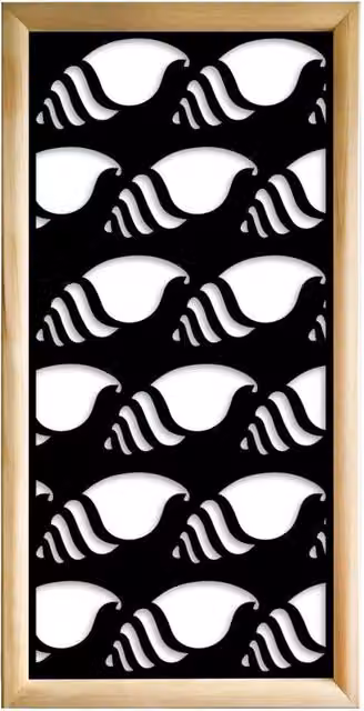 Moduli Decorativi HERMITCRAB in Legno e PVC, Design Moderno Astratto, Colore Nero, L 73 cm x H 148 cm
