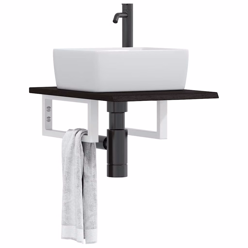 vidaXL Ripiano a Parete per Lavabo in Rovere e Metallo Moderno