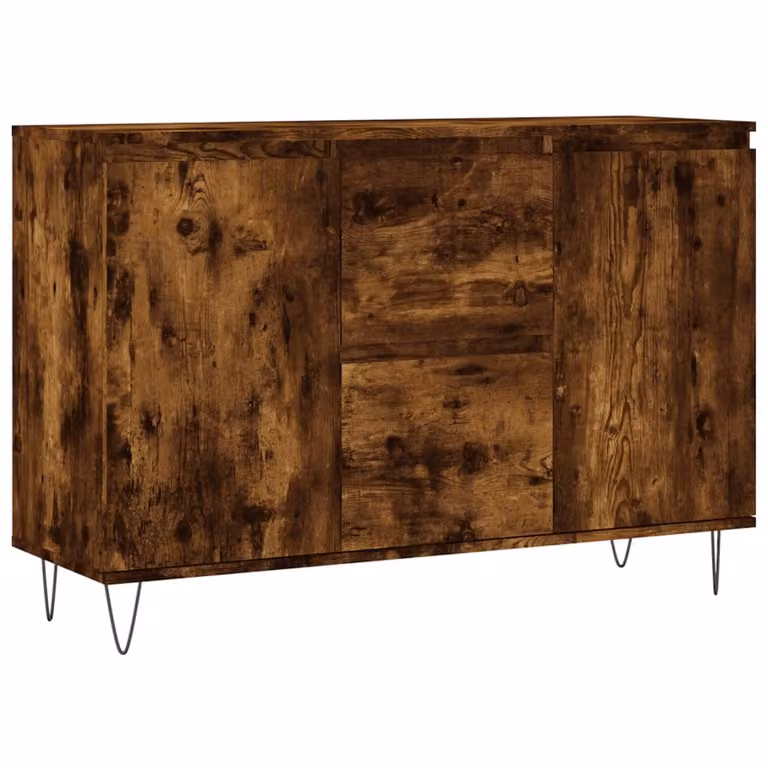 Credenza Rovere Fumo 101,5x35x70 cm in Legno Multistrato