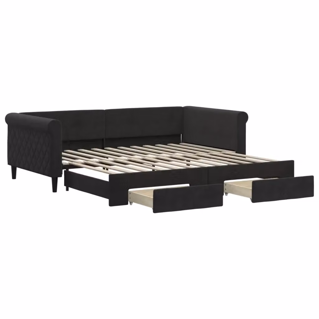 Divano Letto Moderno vidaXL Nero con Struttura Imbottita per Soggiorno e Camera da Letto L: 229 cm, P: 110 cm, H: 68 cm – 2