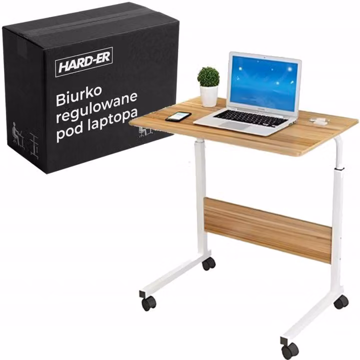 Scrivania Regolabile Tavolino Per Laptop 71–90 Cm Con Ruote E Piano 60 X 40 Cm Per Lavorare Comodamente Seduti O In Piedi