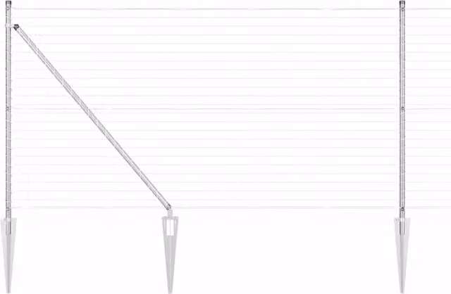 Recinzione da Giardino Design In in Acciaio Argento, L: 10 m, H: 1 m, P: 0,36 m – 1