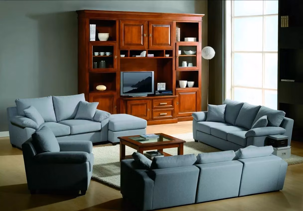 Parete attrezzata porta tv Mobili 2G in legno e vetro color marrone L: 280 cm, P: 50 cm, H: 230 cm – 2