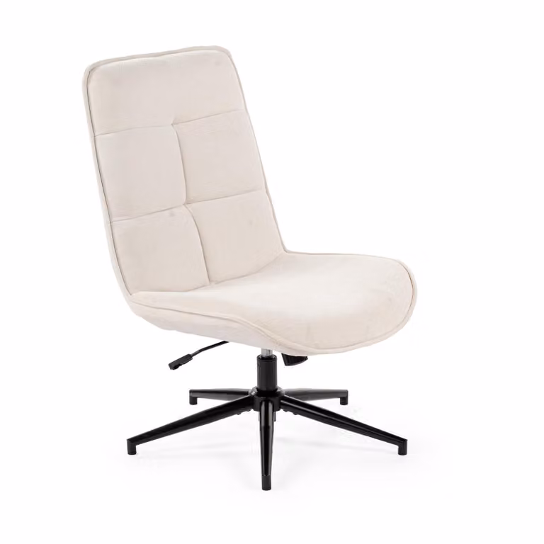 Meubles Cosy Poltrona relax reclinabile in tessuto ciniglia beige con rotazione a 360° – CHARLOTTE