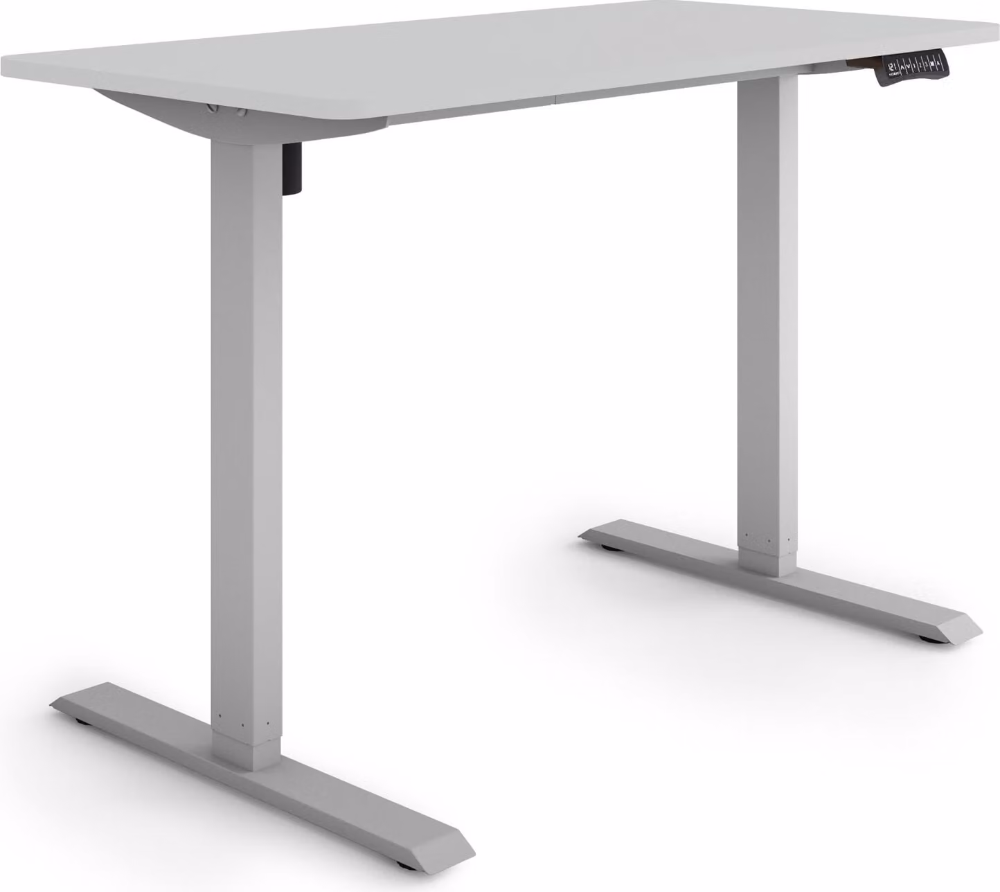 ESMART Germany ETX-121GG 120 x 60 cm Grigio chiaro Scrivania ergonomica sit-stand Regolabile elettricamente in altezza in modo continuo 73,5 - 123,5 cm 3x memoria Promemoria attività Soft-Start/Stop Montaggio rapido