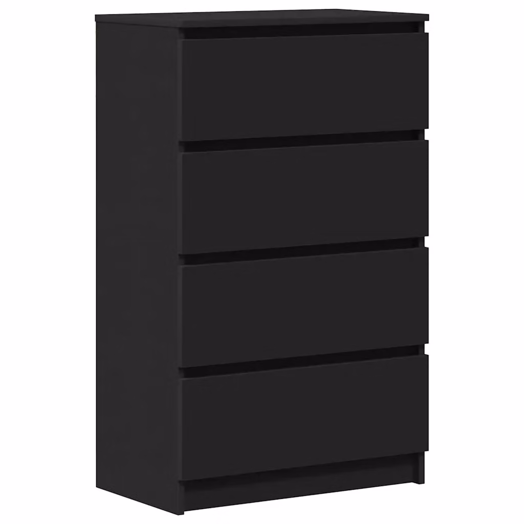 Credenza moderna vidaXL in legno multistrato nera L: 60 cm, P: 35 cm, H: 98,5 cm – 2