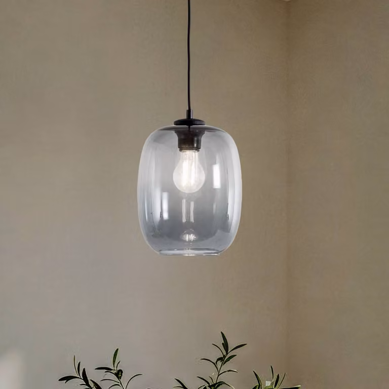 Lampada a sospensione in vetro Elio TK Lighting, dimmerabile, Chiaro / Trasparente, Soggiorno / Sala da pranzo, Vetro, Moderno, Lampada a sospensione