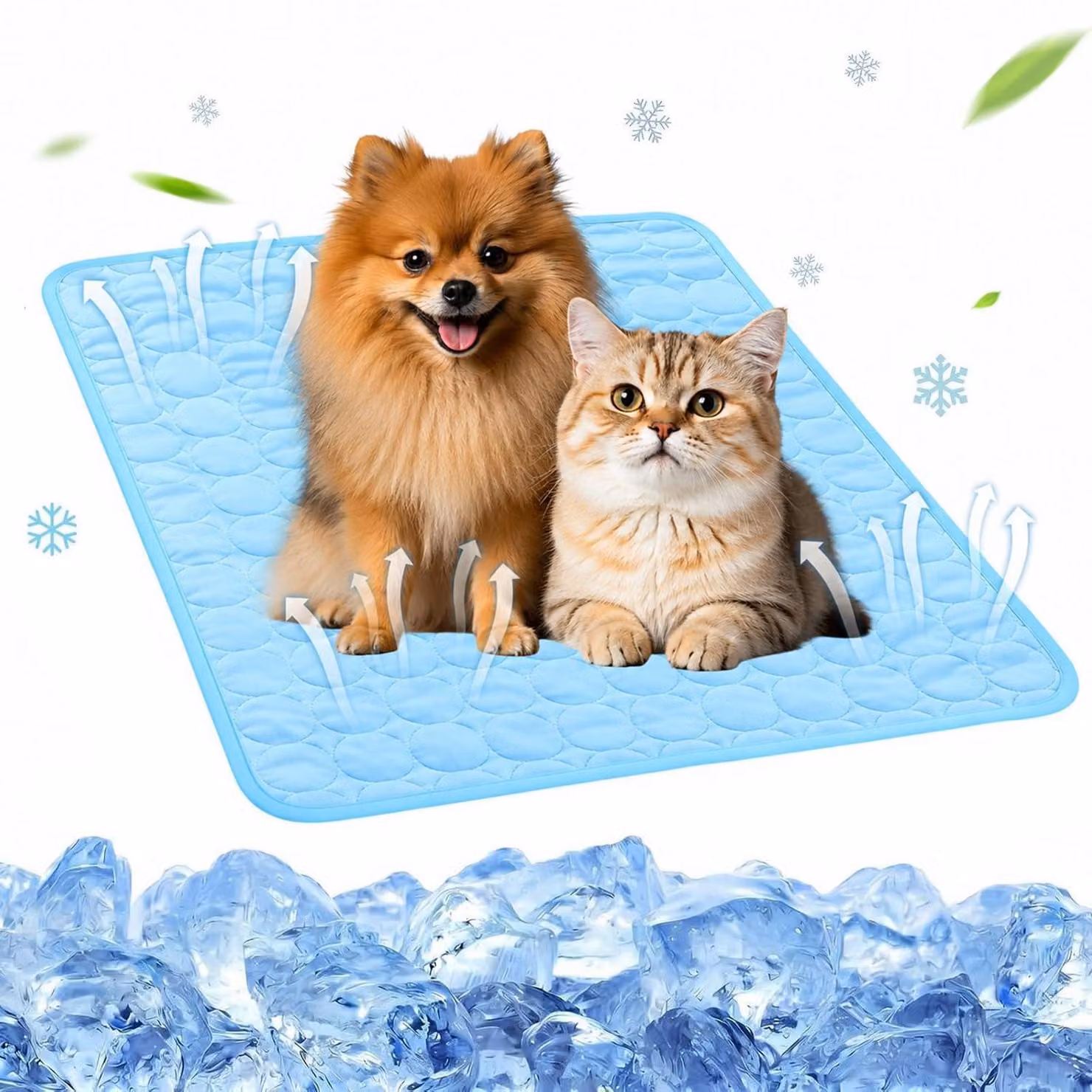 Tappetino refrigerante per cani e gatti, auto-raffreddante, ideale per l'estate, lavabile, portatile, taglia XS (40x30 cm)