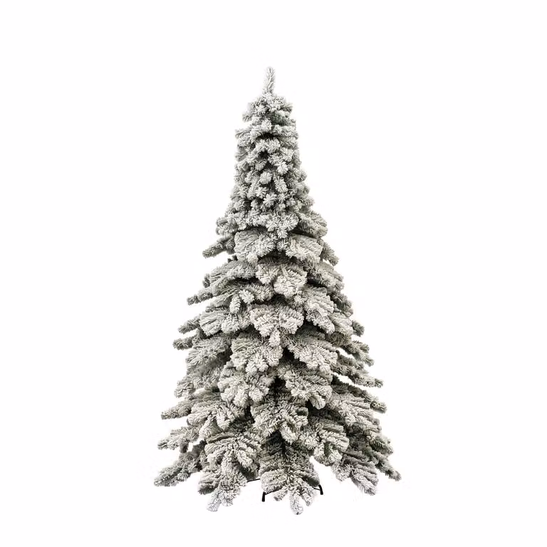 Albero di Natale Artificiale Balcani Innevato VESTIAMO CASA, Verde, H: 180 cm, Diametro alla base: 114 cm