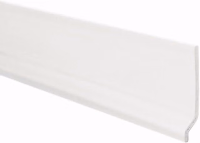 Set di 48 pezzi di battiscopa Forte in PVC espanso bianco, dimensioni H: 7 cm x L: 0,7 cm x P: 200 cm