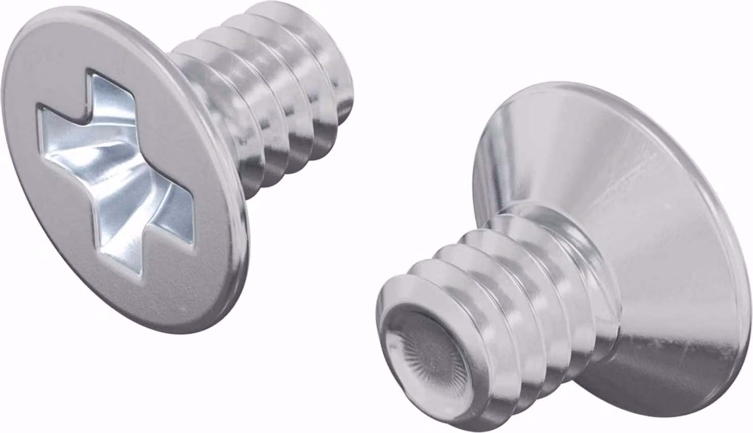 Viti a testa conica 2 pcs Argento M4 x 6 mm Acciaio