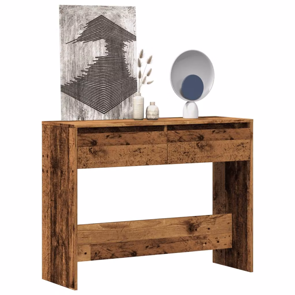 vidaXL Tavolino Consolle in Legno Vecchio Marrone L: 100 cm, P: 35 cm, H: 76,5 cm