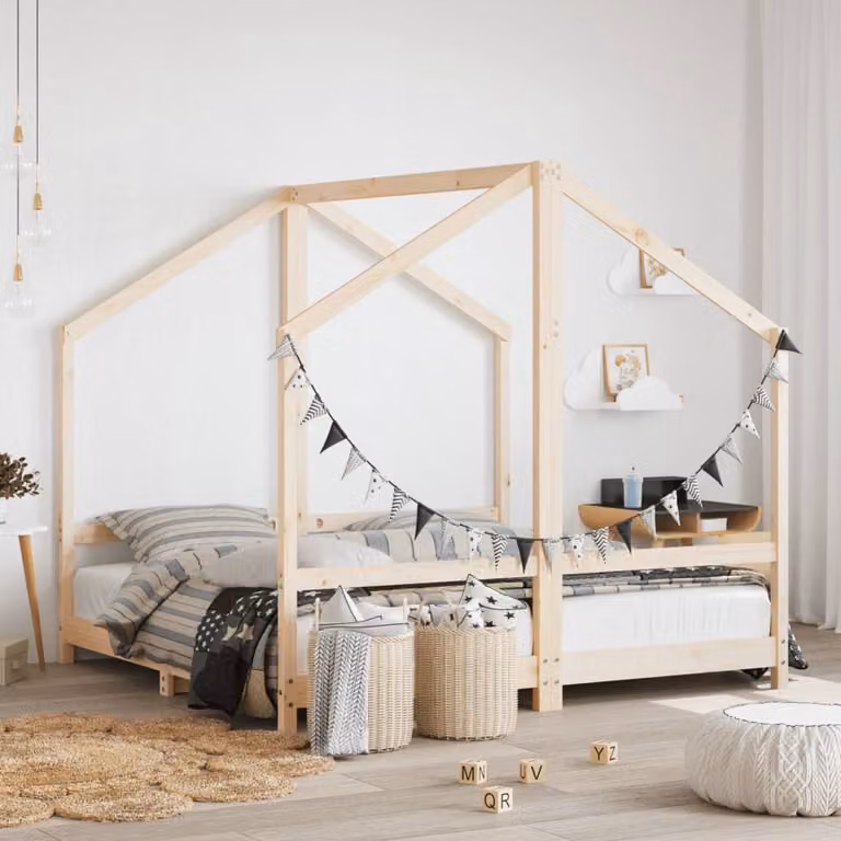 Set di 2 Giroletti per Bambini vidaXL in Legno Massello di Pino, L/P: 160 x 80 cm