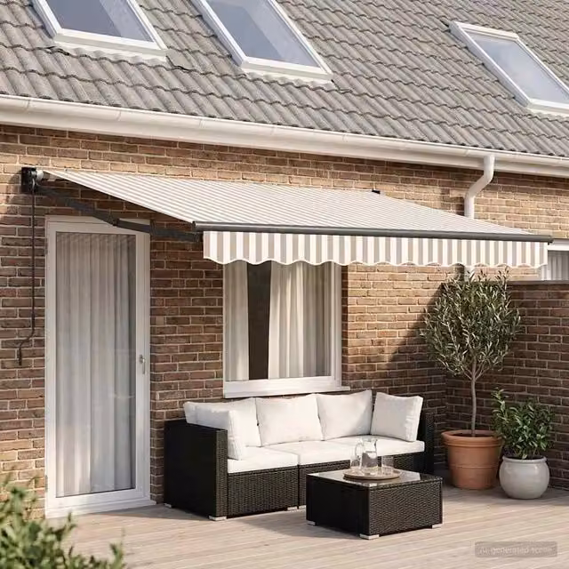 Tenda retrattile Grigio chiaro e bianco 4 × 3 m 3426054