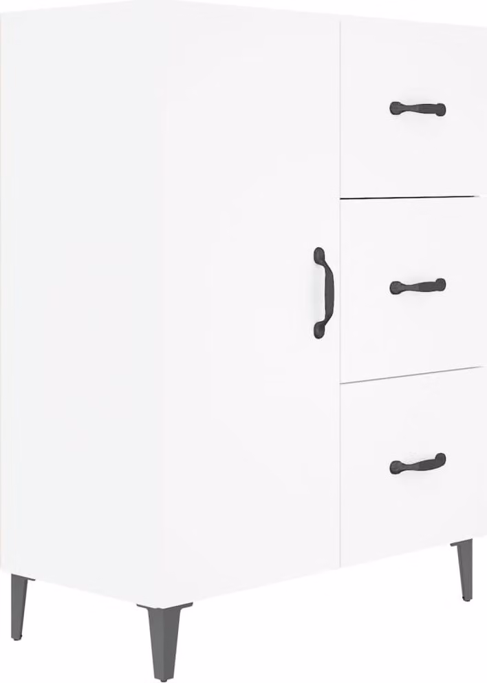 Credenza Bianca 69,5x34x90 cm in Legno Multistrato