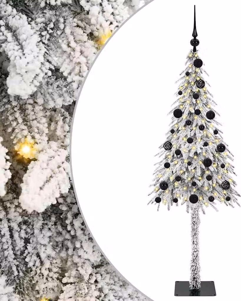 Albero di Natale con 150 LED bianchi da 150 cm in PE e acciaio