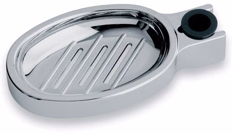 Schläfer 2817022 | Portasapone per Asta Saliscendi Doccia Regolabile, Pratico con Adattatore Diametro Tubo Asta Saliscendi diam 18mm e diam 25mm, Portasapone da Bagno, Mensola per Doccia, ABS, Cromo