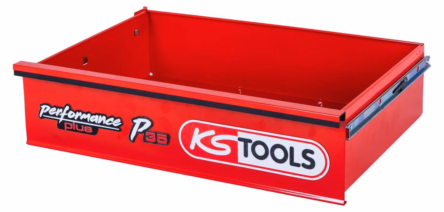 KS TOOLS Cassetto con logo e guida a sfere per carrello da officina P35 568x398x145 mm - 873.5008-R012P