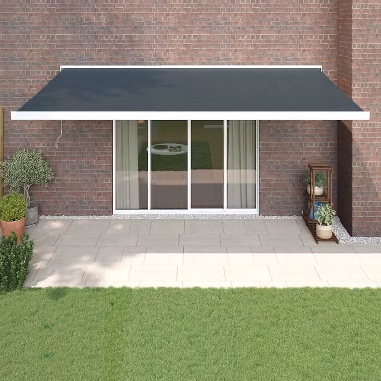 vidaXL Tenda da Sole Retrattile Antracite in Alluminio e Poliestere L: 5 m, P: 3 m