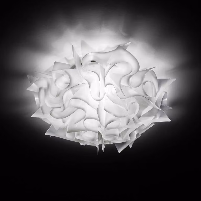 Slamp Applique da parete di design VELI, dimmerabile, Bianco / Opale, Soggiorno / Sala da pranzo, Plastica, Design, Applique