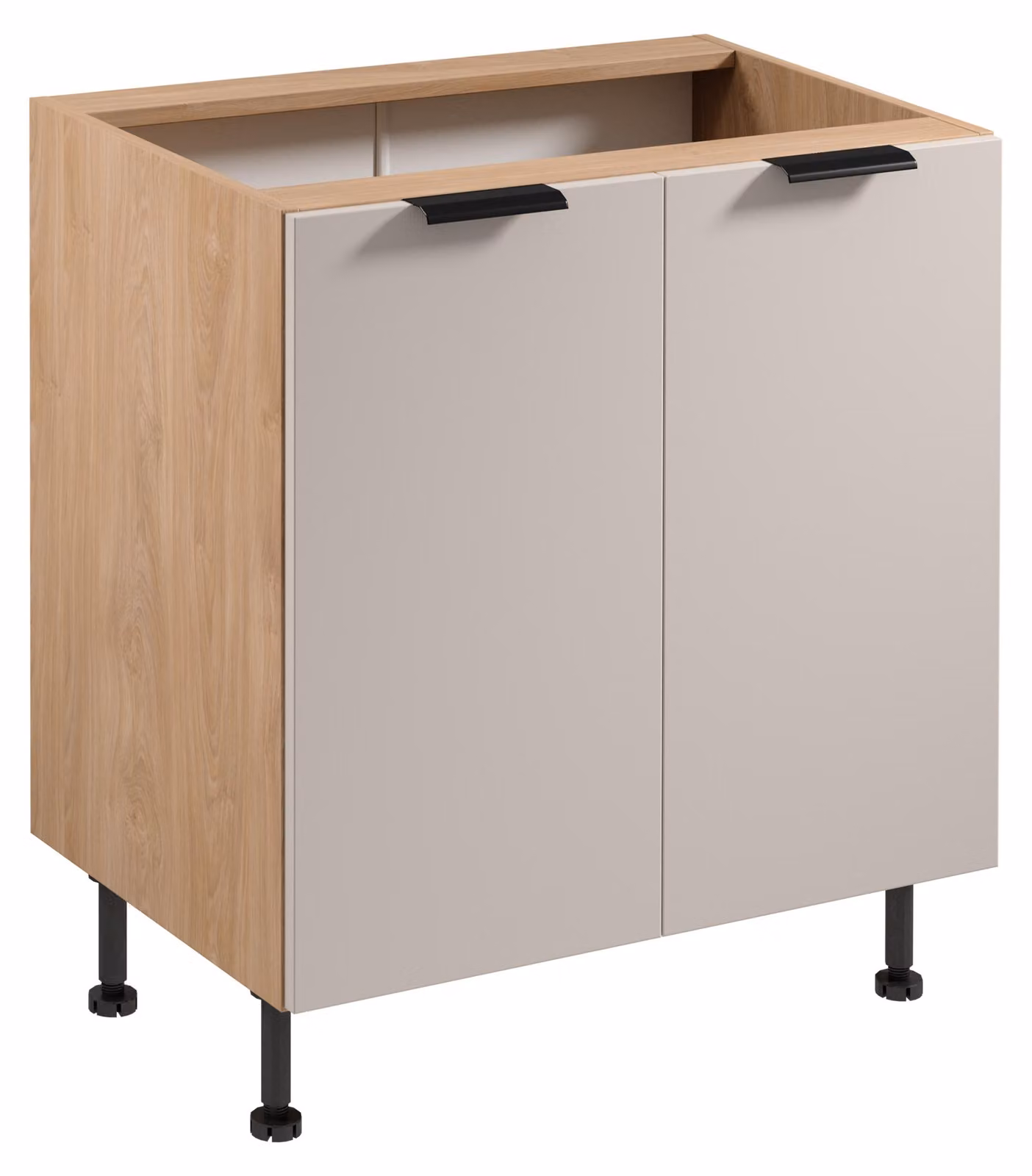 Mobiletto sottolavabo SALERNO - larghezza 80 cm, rovere/beige