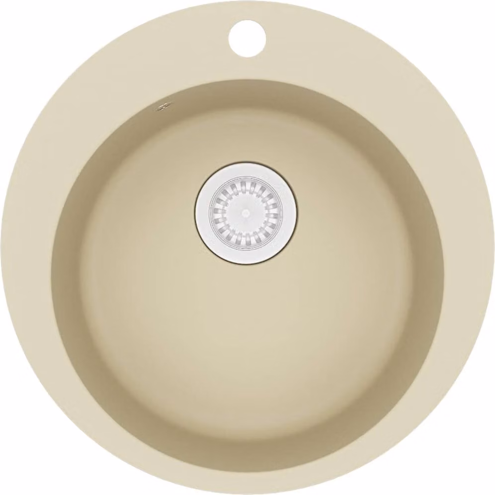 Lavello da Cucina in Granito Vasca Singola Tonda Beige