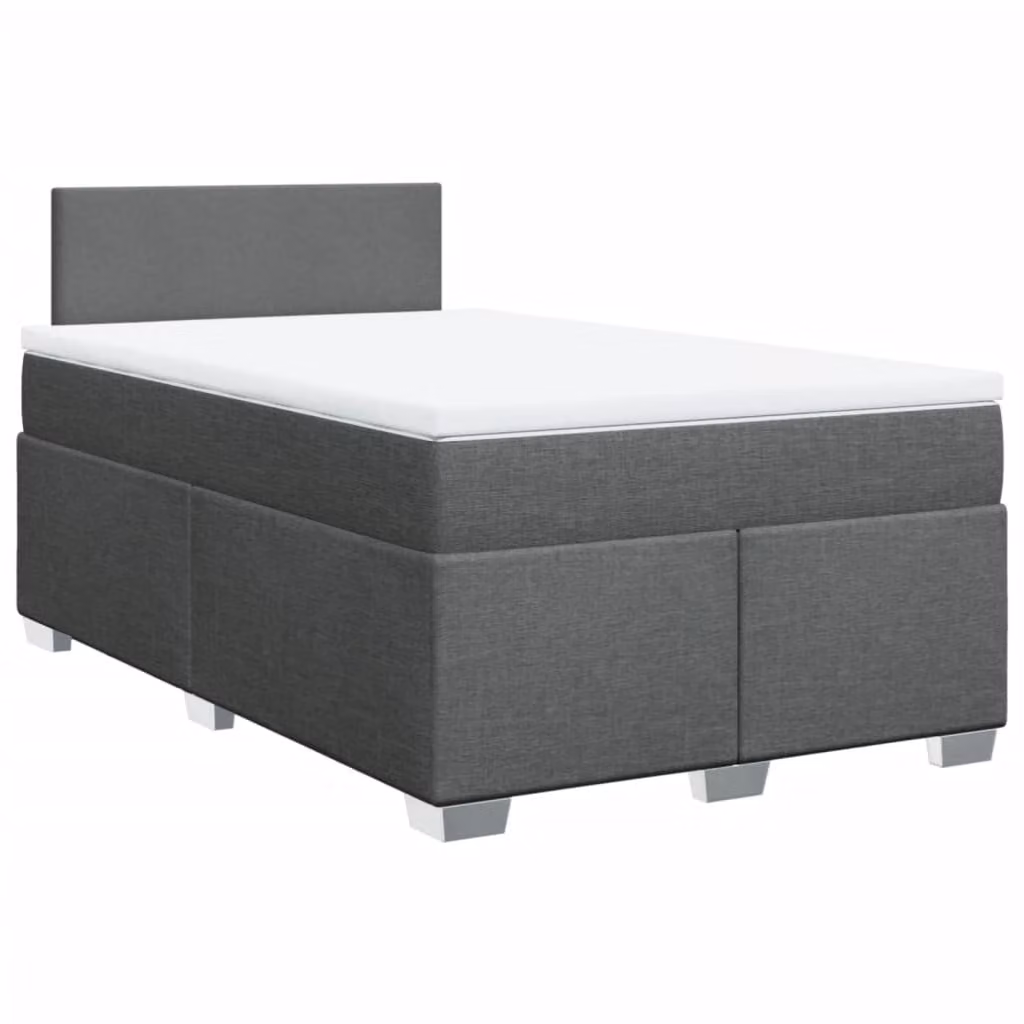 Giroletto a Molle con Materasso Grigio Scuro 120x190cm Tessuto